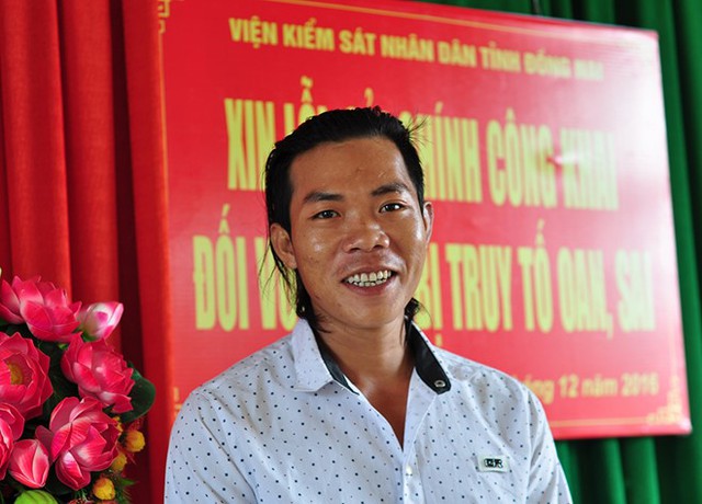 Anh Nguyễn Tấn Đại tại buổi xin lỗi. Ảnh: Ngọc An.