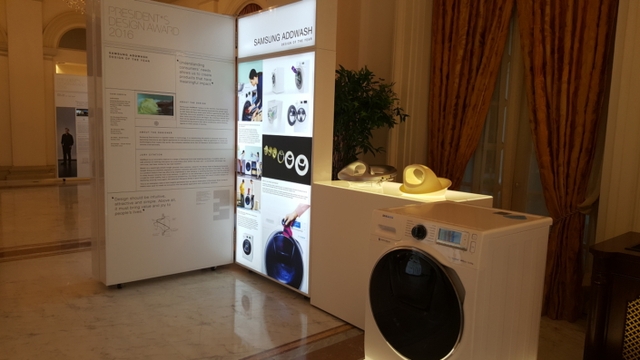 Máy giặt Samsung AddWash được trưng bày tại Istana, nơi làm việc, chỗ ở chính thức của tổng thống Singapore