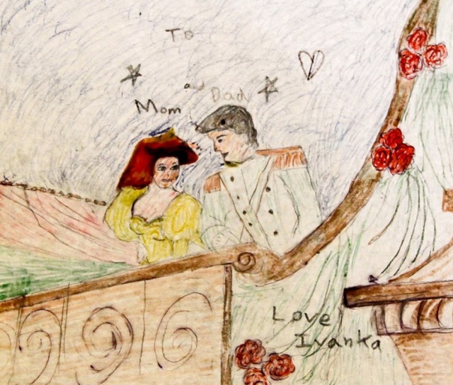 
Ivanka vẽ bố mẹ: bố Donald là Hoàng tử, còn mẹ Ivana là công chúa.
