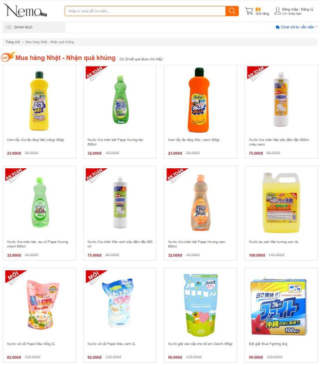 Đa dạng c&aacute;c mặt h&agrave;ng tẩy rửa, l&agrave;m sạch &ldquo;Made in Japan&rdquo; tr&ecirc;n Nemo.vn