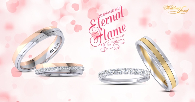 
Mang thông điệp giữ mãi ngọn lửa tình yêu, Eternal Flame là những thiết kế nổi trội với nhẫn nữ kết kim cương mềm mại quanh đai nhẫn, tôn lên vẻ đẹp dịu dàng, nữ tính nhưng vẫn tràn đầy năng lượng.
