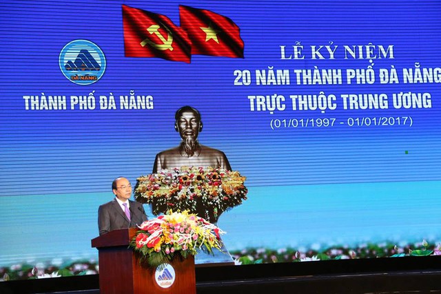 
Thủ tướng Nguyễn Xuân Phúc phát biểu tại Lễ kỷ niệm 20 năm thành phố Đà Nẵng trực thuộc Trung ương. Ảnh: H.K
