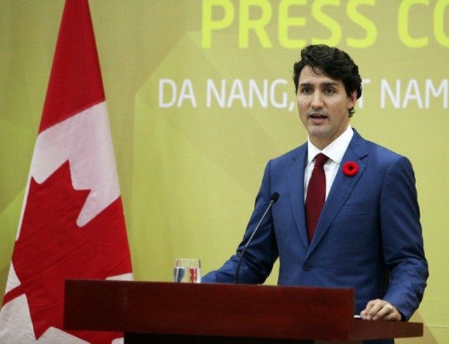 
Thủ tướng Trudeau phát biểu tại họp báo.
