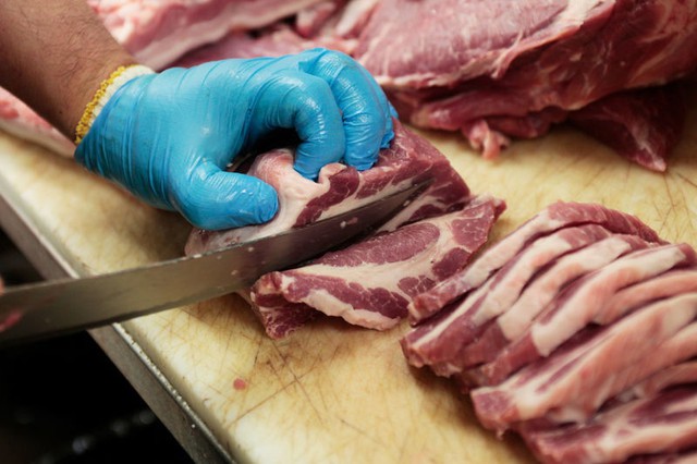 Giá thịt lợn tăng mạnh trong những ngày gần đây. Ảnh:TL