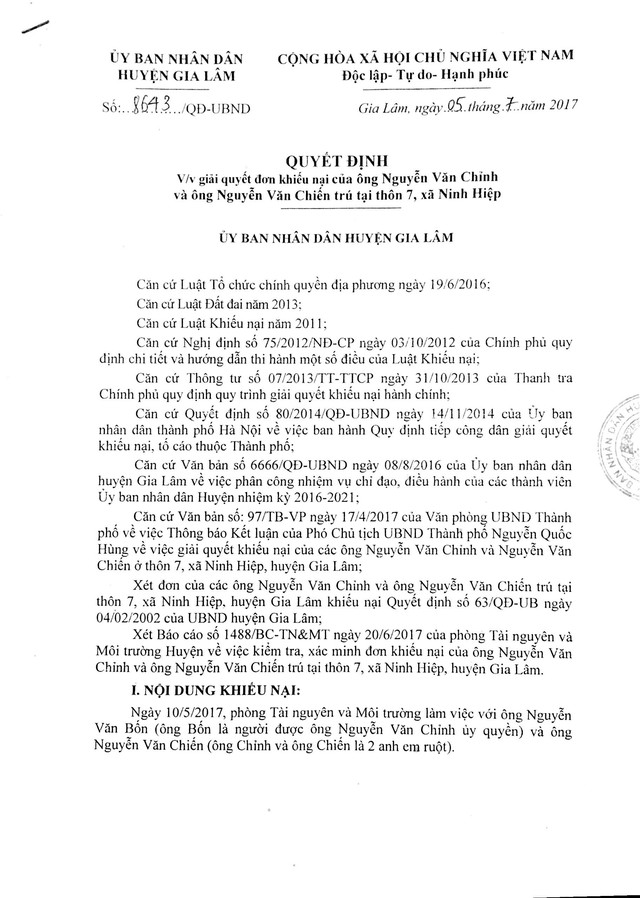 
Quyết định 8643/QĐ-UBND của Ủy ban nhân dân huyện Gia Lâm
