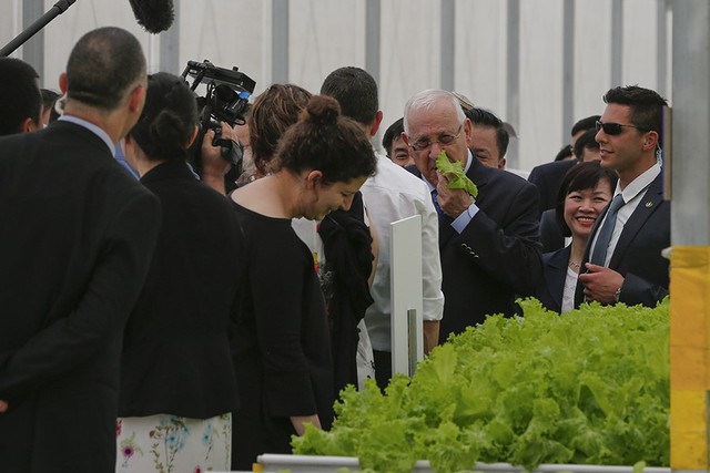 Thủ tướng Israel thử rau sạch tại Khu nhà kính VinEco Tam Đảo