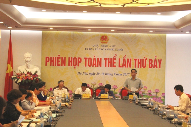 
Phiên họp toàn thể lần thứ 7 của Ủy ban Về các vấn đề xã hội của Quốc hội ngày 29/9. Ảnh: pv
