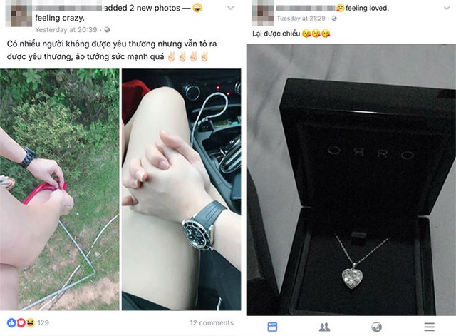 Người vợ còn tố Khánh Chi cố tình khiêu khích khi đăng tải những hình ảnh hạnh phúc cùng những món quà người tình tặng trên trang cá nhân.