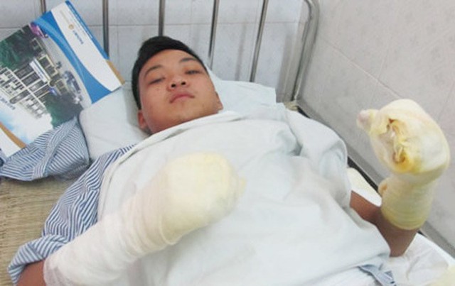 Nguyễn Văn Quang trên giường bệnh