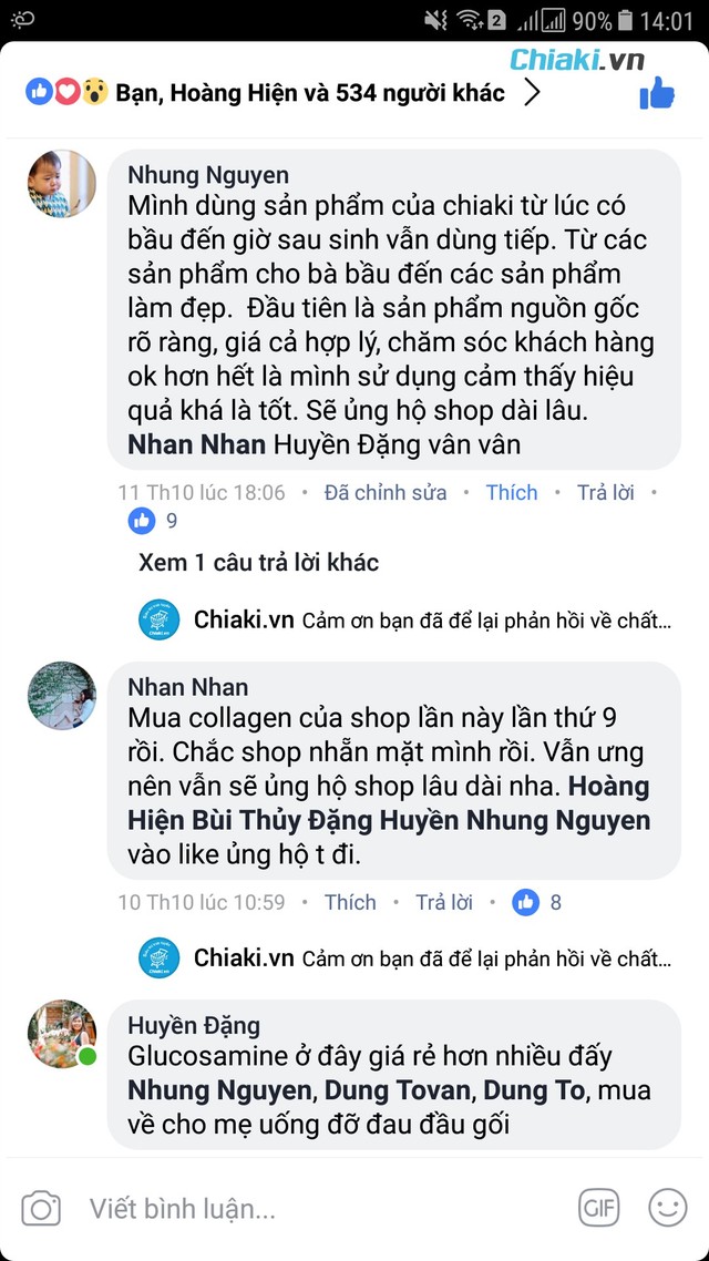 
Phản hồi tích cực của khách hàng trên chiaki.vn
