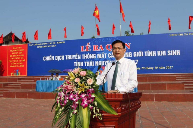 
TS Lê Cảnh Nhạc phát biểu tại Lễ ra quân Chiến dịch truyền thông mất cân bằng giới tính khi sinh” tỉnh Thái Nguyên
