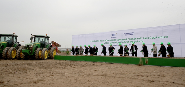 Lễ Khởi công Dự án nông nghiệp công nghệ cao sản xuất rau củ quả hữu cơ và gạo chất lượng cao của tập đoàn TH tại Thái Bình ngày 24/2