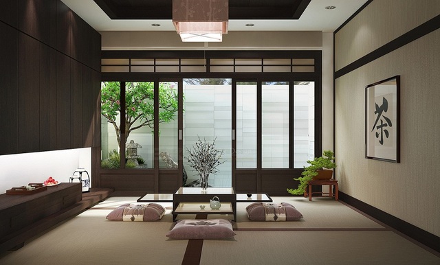 Cây cảnh bonsai thường xuất hiện trong thiết kế nội thất Nhật Bản, căn phòng sẽ thiếu đi màu sắc Nhật Bản nếu như không có một cây cảnh nhỏ xinh đặt ở góc phòng.