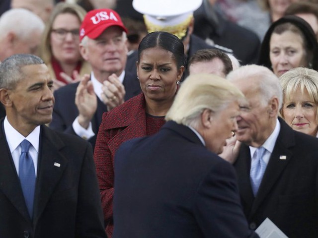 
Biểu cảm của bà Michelle Obama. (Nguồn: Reuters)
