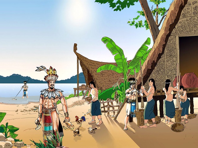 H&igrave;nh ảnh vua H&ugrave;ng qua tranh vẽ