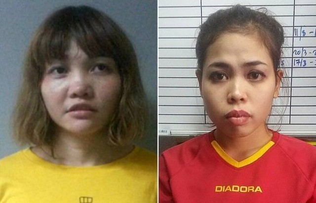 
Hai nữ nghi phạm sát hại Kim Jong Nam (Nguồn: Cảnh sát Hoàng gia Malaysia).
