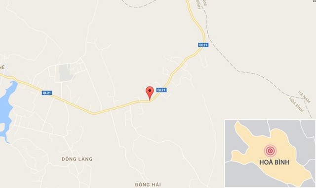 Xã Đồng Tâm nơi xảy ra tai nạn. Ảnh: Google Maps.