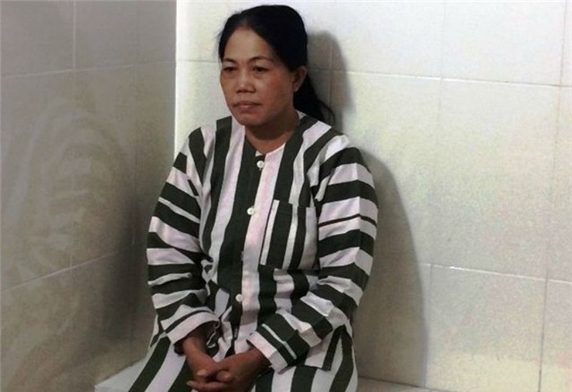 Phạm Thị Kim Loan tại cơ quan công an