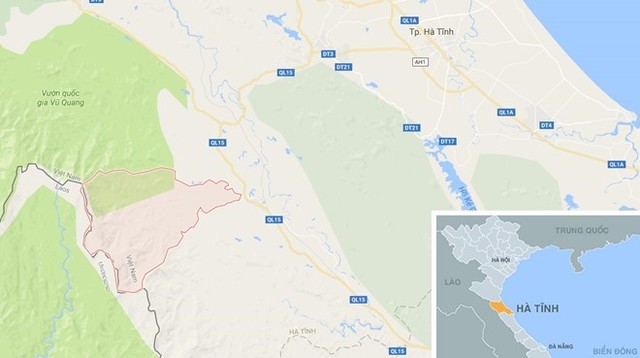 
Xã Phú Gia ở huyện Hương Khê (Hà Tĩnh), nơi xảy ra vụ việc. Ảnh: Google Maps.
