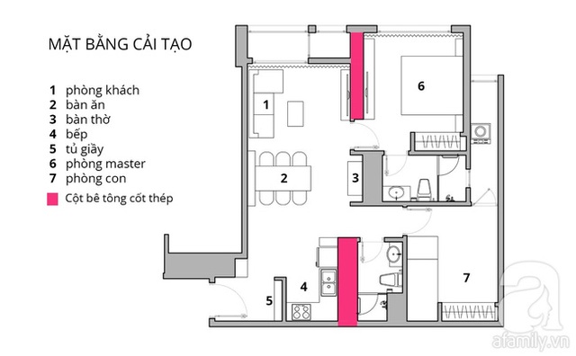 Mặt bằng sau khi cải tạo