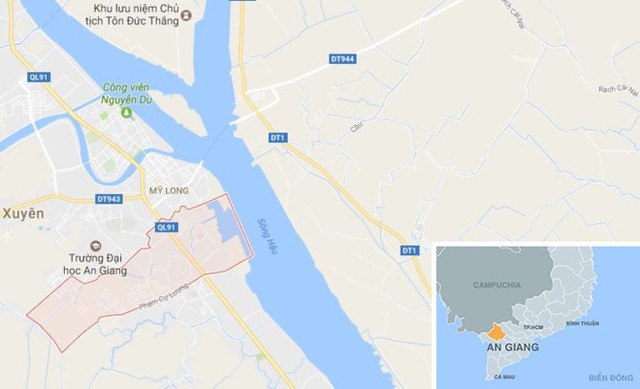 Vụ việc xảy ra ở phường Mỹ Phước, TP Long Xuy&ecirc;n. Ảnh: Thi&ecirc;n Sơn.