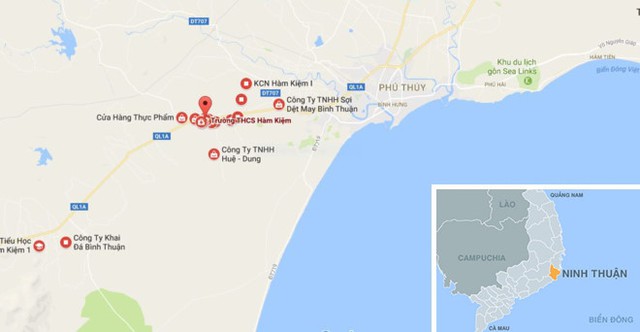 X&atilde; H&agrave;m Kiệm nơi xảy ra vụ tai nạn. Ảnh : Google Maps.