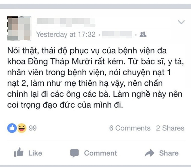 
D&ograve;ng trạng th&aacute;i đăng tr&ecirc;n Facebook của P.T.T. khiến học sinh n&agrave;y bị kỷ luật - Ảnh: AN LONG
