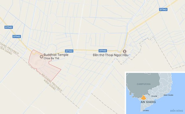 Vụ việc xảy ra tại thị trấn &Oacute;c Eo (m&agrave;u đỏ). Ảnh: Google Maps.