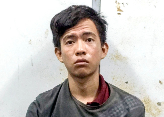 
Nguyễn Khắc Hải tại cơ quan công an. Ảnh: An Bình.
