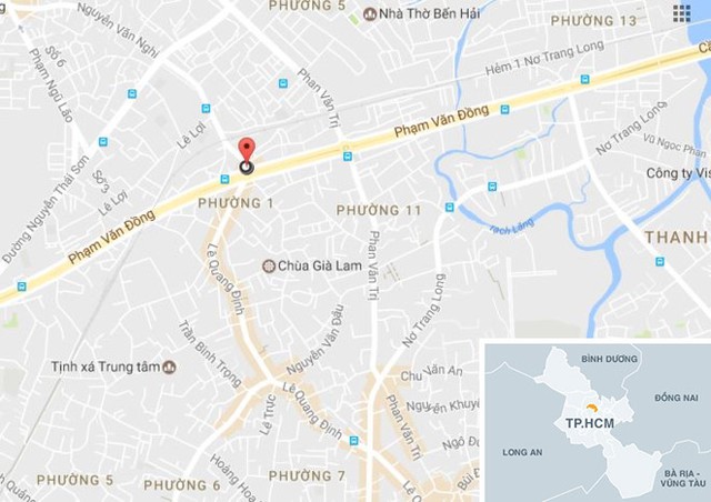 Vị tr&iacute; gần nơi xảy ra vụ việc. Ảnh: Google Maps.