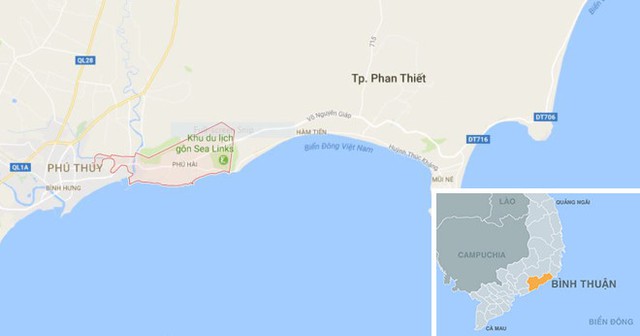 
Phường Phú Hài nơi xảy ra vụ án mạng. Ảnh : Google Maps.

