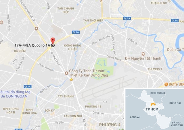 Vị trí gần nơi xảy ra tai nạn. Ảnh: Google Maps.