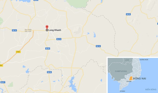 Vụ việc xảy ra tại thị xã Long Khánh, Đồng Nai. Ảnh: Google Maps.