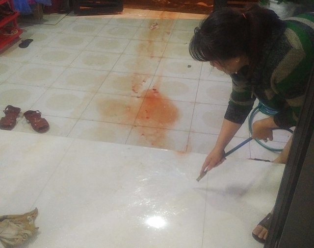 Hiện trường vụ nổ súng. Ảnh: Vũ Di.