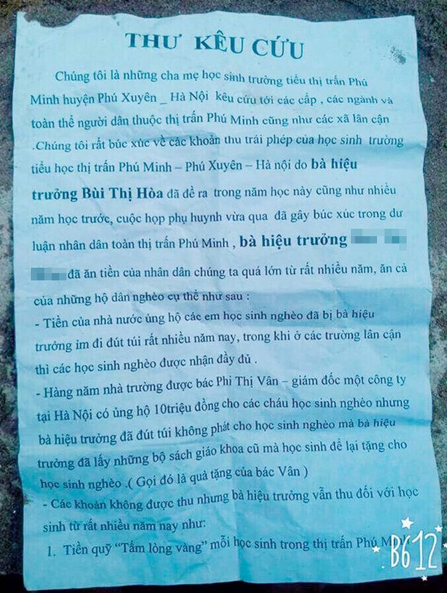 
Lá thư kêu cứu trên mạng xã hội. Ảnh: Tiền Phong.
