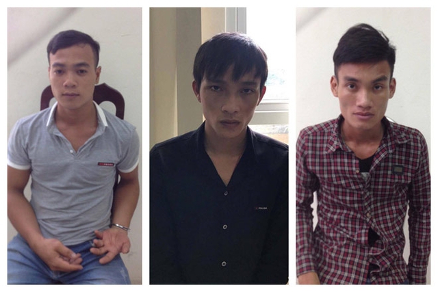 
C&aacute;c đối tượng Ninh, H&agrave;, T&acirc;n tại cơ quan điều tra.
