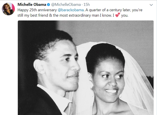 Những lời nhắn y&ecirc;u thương của Michelle gửi tới chồng.