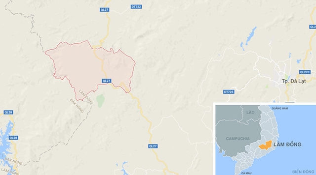 
Xã Phi Liêng nơi xảy ra sự việc. Ảnh: Google Maps.
