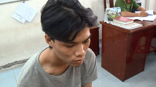 
Đối tượng Vũ tại cơ quan Công an.
