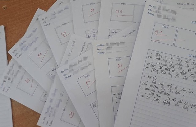 
H&agrave;ng loạt học sinh bị điểm một m&ocirc;n Lịch sử. Ảnh: FB.
