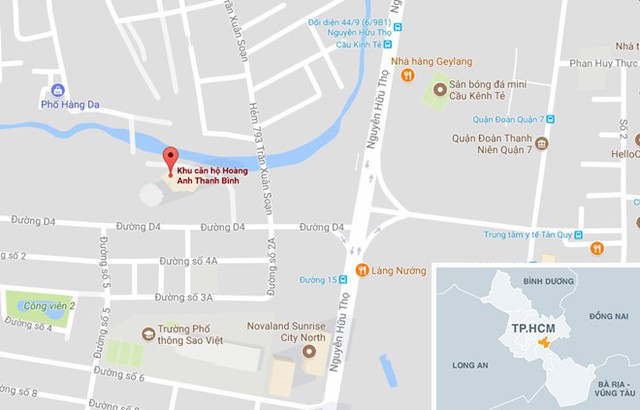 
Vị trí bà Kim báo bị cướp giật túi xách chứa kim cương trị giá 1 tỷ đồng. Ảnh: Google maps.
