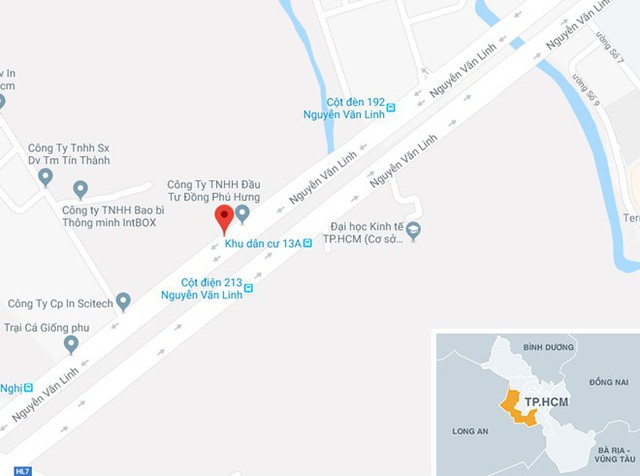Vị trí gần nơi hiện trường vụ án. Ảnh: Google Maps.