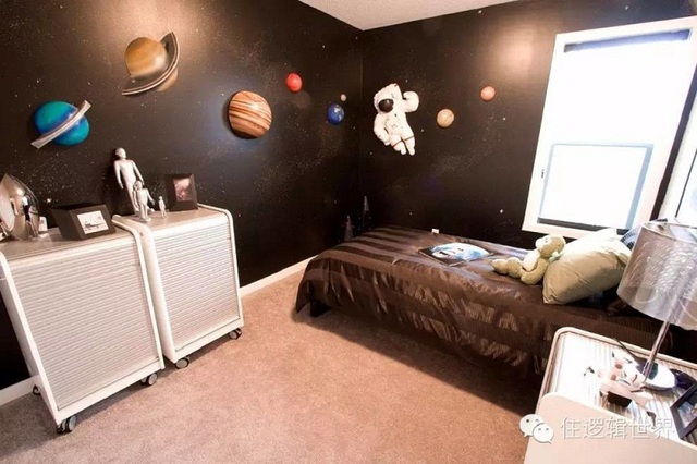 Mẫu phòng ngủ với nguồn cảm hứng galaxy dễ dàng để bạn mang đến cho trẻ một không gian như ý.