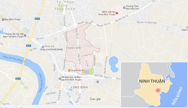 
Phường Thanh Sơn, nơi xảy ra vụ việc. Ảnh : Google Maps.
