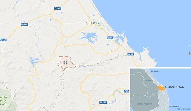 X&atilde; Tr&agrave; N&uacute;, huyện Bắc Tr&agrave; My (Quảng Nam), nơi t&agrave;i xế taxi bị đ&acirc;m trọng thương. Ảnh: Google Maps.