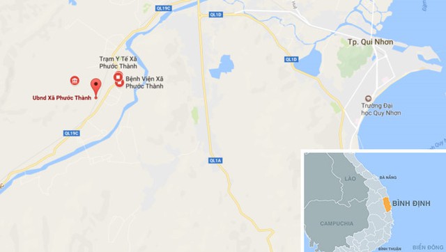 
Tai nạn xảy ra trên tuyến đường sắt Bắc - Nam, đoạn qua xã Phước Thành, huyện Tuy Phước (Bình Định). Ảnh: Google Maps - Thiên Sơn.

