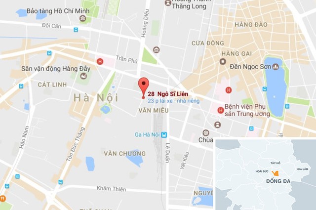 
Phố Ngô Sĩ Liên - nơi xảy ra vụ việc - nằm gần Văn Miếu Quốc Tử Giám. Ảnh: Google Maps.
