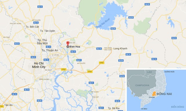 
Vụ việc xảy ra tại TP Biên Hòa, Đồng Nai. Ảnh: Google Maps.
