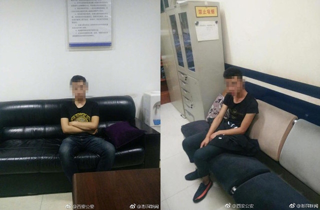 
Hồ (21 tuổi) và Chen (19 tuổi) ở cơ quan điều tra.
