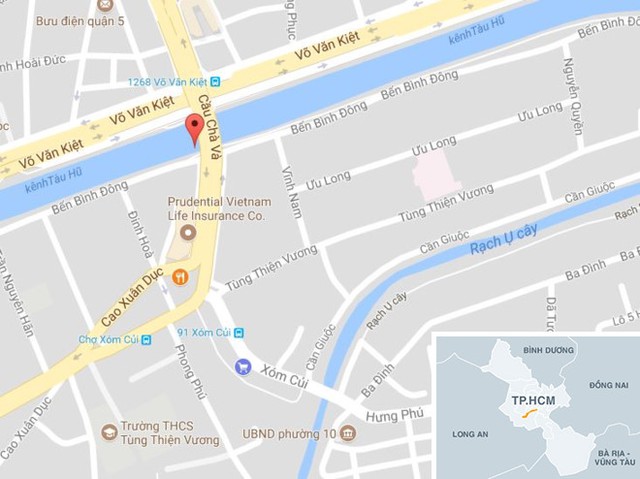 Vị tr&iacute; gần nơi xảy ra vụ việc. Ảnh: Google Maps.